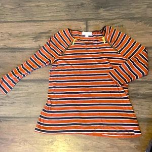 Michael Kors Black & Orange Striped Half-Sleeve